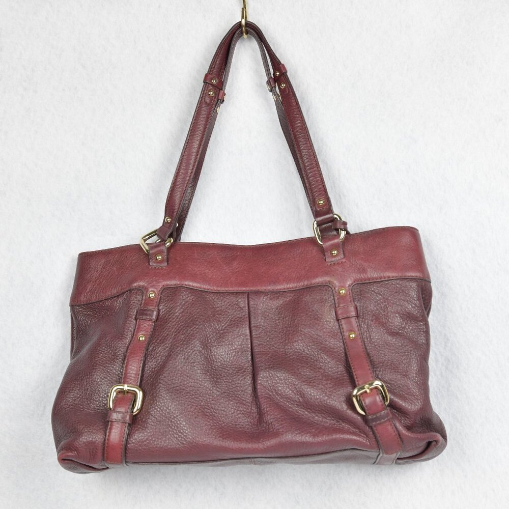 Etienne Aigner Burgundy Leather Shoulder Bag - Picture 3 of 9